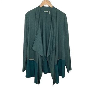 LOGO By Lori Goldstein dual color suede like accent open cardigan size XL EUC